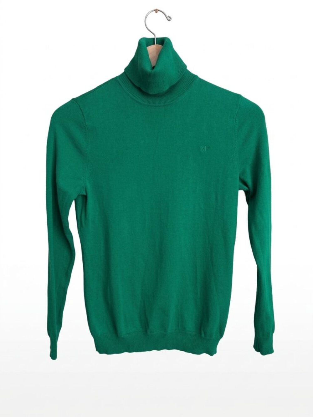 Lauren Ralph Lauren 100% Cotton Turtleneck Kelly Green Sweater S Preppy Logo